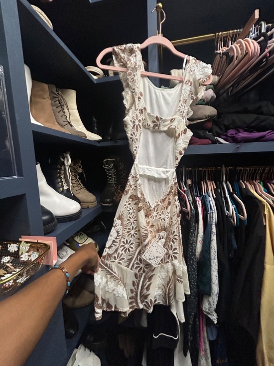 Angel biba rose gold and white sequin mini dress - Picture 5 of 8